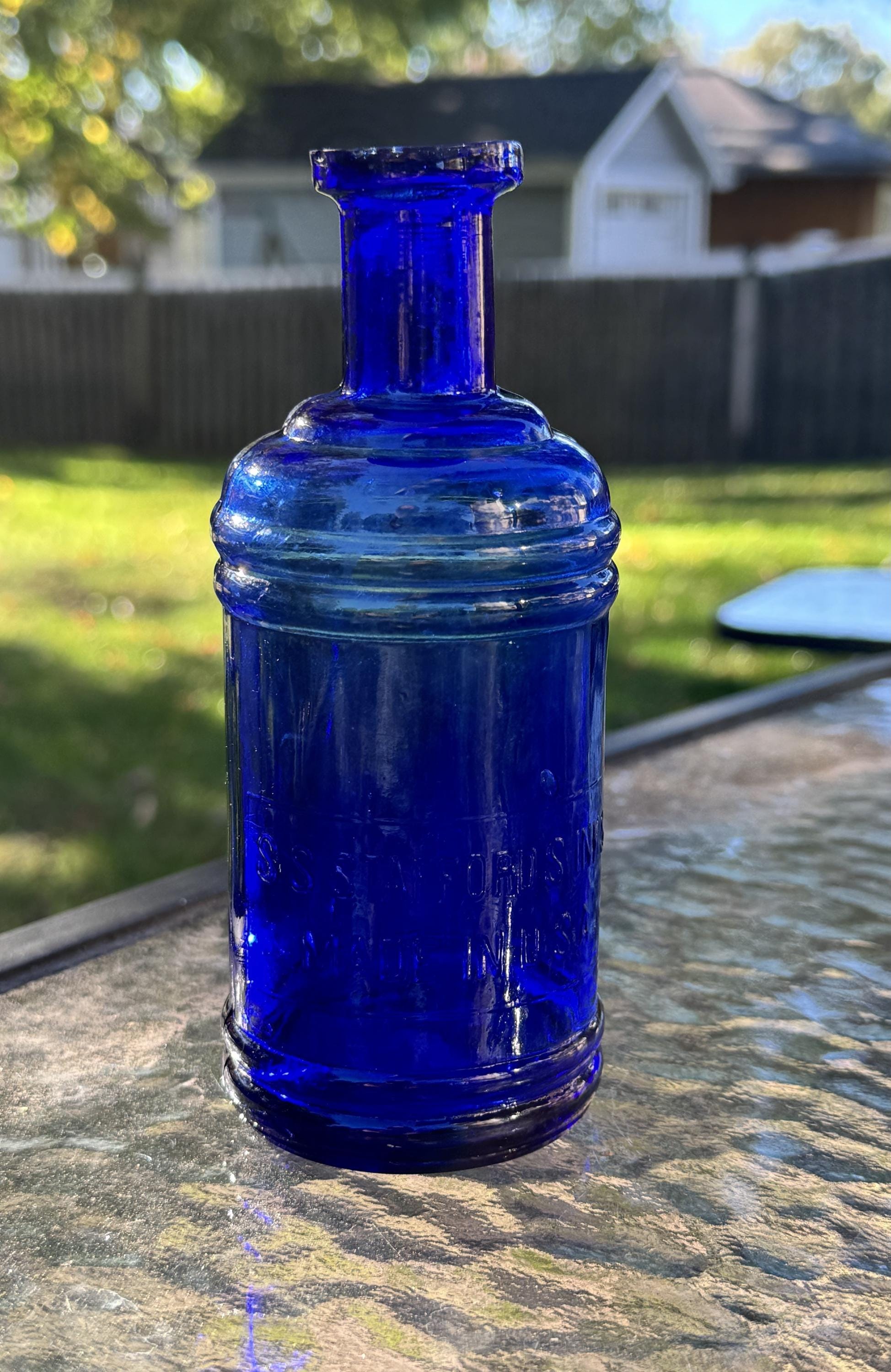 Cobalt Blue S.S. Stafford Ink Bottle – Vintage 1910s Glass – Made