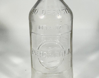 Bouteille de soda en verre Pepsi-Cola vintage 10 oz des années 70, clou sans dépôt, non retournable