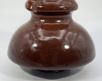 Vintage 1920's Chocolate Brown Porcelain Saddle Insulator 4.5″×3.75″