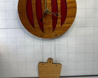 Up Up And Away - Balloon Guy Wooden Wall Clock