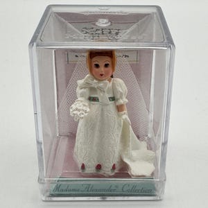 Vintage Hallmark Madame Alexander Merry Miniatures Empire Bride 1998 - Im Kunststoff Koffer