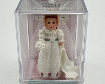 Vintage Hallmark Madame Alexander Merry Miniatures Empire Bride 1998 - Im Kunststoff Koffer