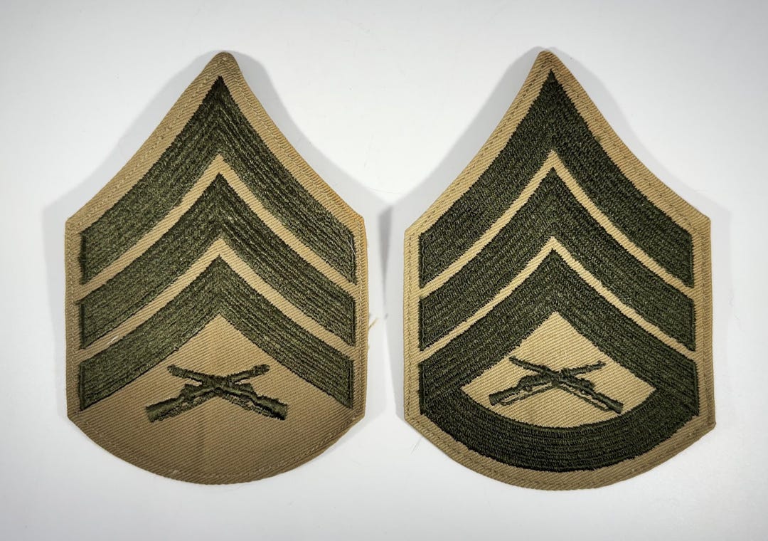 Vintage WWII U.S. Army Staff Sergeant & Sergeant Patches - Tan Felt ...