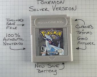 Pokemon Silver (Game Boy Color, 2000) Authentic *NEW BATTERY* & Save Game