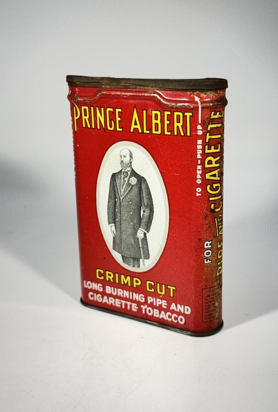prince albert crimp cut tobacco tin 1907 Vintage Pocket Red R.J. Reynolds Patent Vintage Prince Albert Crimp Cut