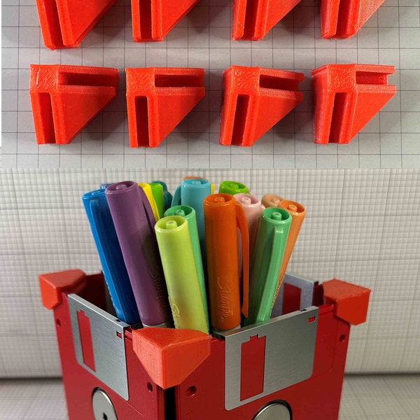 DIY Floppy Disk Pencil Holder - No Tools / No Drilling required