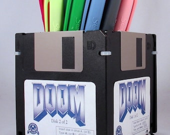 DOOM Video Game Floppy Disk Pen and Pencil Holder