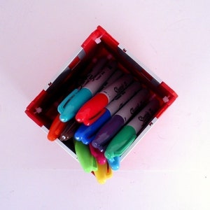 Floppy Disk Pen and Pencil Holder RED image 2