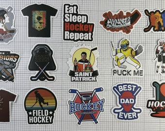 50 Vinyl Waterproof Hockey Stickers - Great for hockey gear