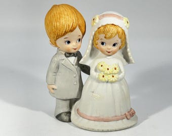 Vintage 1980s Lefton Bride & Groom Figurine - Christopher Collection 04466 - wedding cake topper