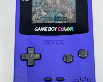 Nintendo Game Boy Color Grape CGB-001 – Cleaned, Tested, Working – New Glass Screen Lens