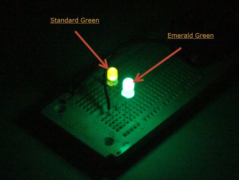 10 PACK Beautiful Emerald Green 5mm LED Plus Resistors and Etsy