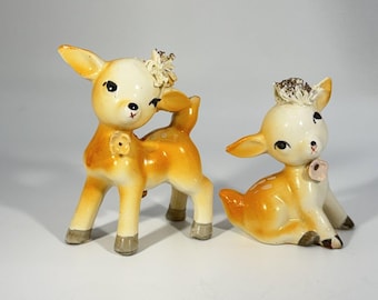 Vintage 1950s Japan Baby Deer Salt & Pepper Shakers – Kitsch Fawn Pair