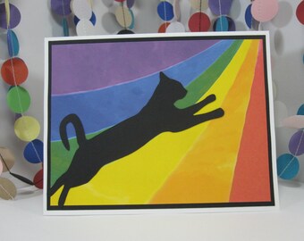 Rainbow Bridge Cat Sympathy Card