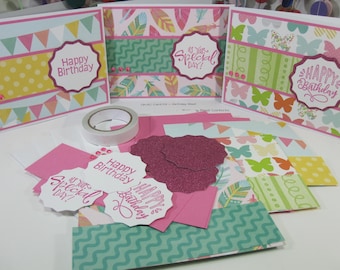 Birthday Card Kit Birthday Blast 3 Card Kit Make Your Own Card Kit Adult Craft Kit Senior Craft Kit DIY Gift DIY Card Making Kit DIY Kit