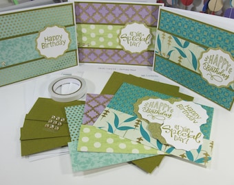 Birthday Card Kit: DIY Craft, 3 Card Designs