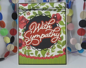 With Sympathy Card - floral sympathy card  - sorry for your loss - I'm here for you - family loss - friend loss - deepest regrets