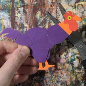 Printable Chicken/Rooster Puppet for 2D animation or Scrapbooking