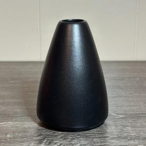 Modern Black Accent Vase, Sculptural Matte Bud Vase with Flared Base, Bold Minimalist Table Decor for Contemporary Interiors