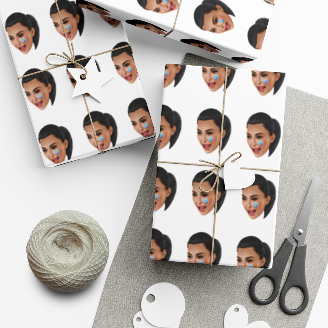 Wrapping Paper, Kim Kardashian Funny Meme Gift Wrap, Crying Kim