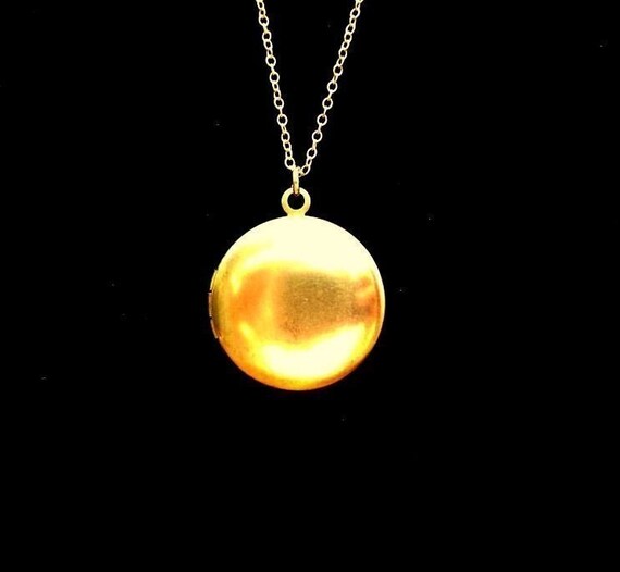 The Basic Gold Round Locket Necklace - image 1