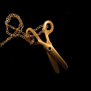 Brass Scissor Necklace, Hair Stylist, Sewer, Seamstress, Taylor image 1