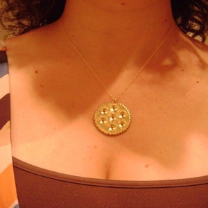 Brass Cracker Necklace, Round image 2