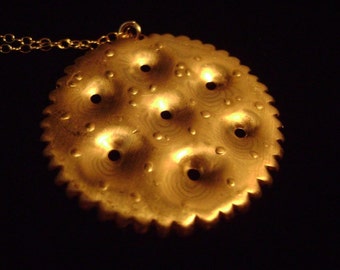 Brass Cracker Necklace, Round