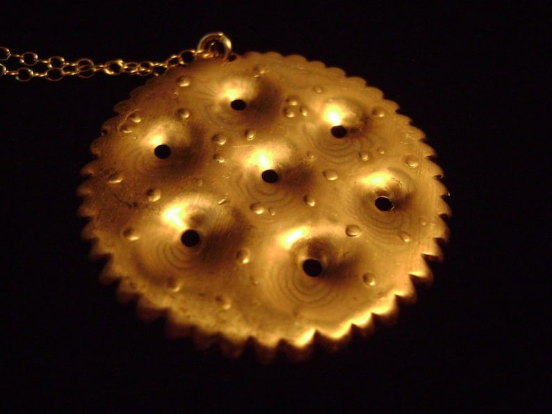 Brass Cracker Necklace, Round image 1