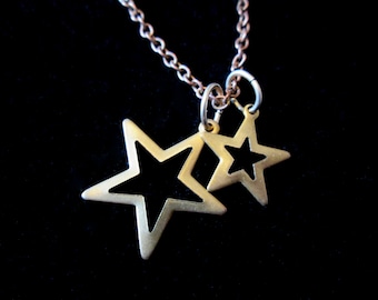 You're a Star, Vintage Brass Star Charms, Copper Brass Chain, Gold Filled clasp