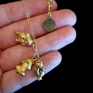 Three Wise Monkeys Necklace, Speak No, Hear No, See No Evil image 3