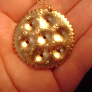 Brass Cracker Necklace, Round image 3