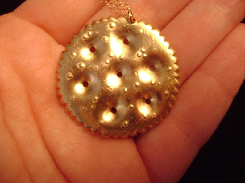 Brass Cracker Necklace, Round image 3