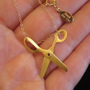 Brass Scissor Necklace, Hair Stylist, Sewer, Seamstress, Taylor image 5