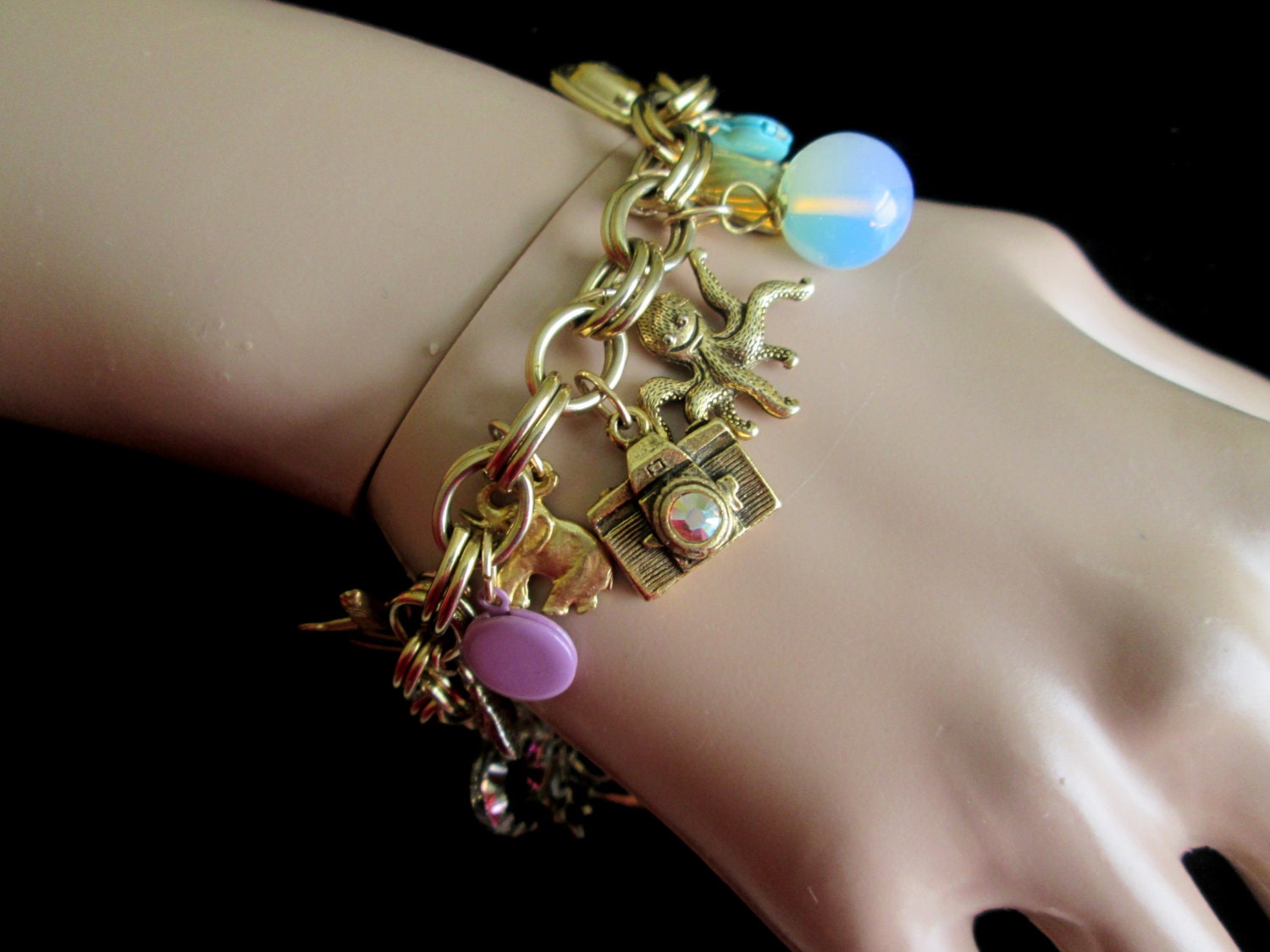 Vintage Charm Bracelet, Lockets - Etsy