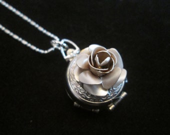 A Champagne Rose - Vintage Coro 4 Picture Locket