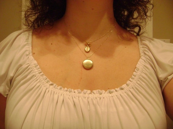 The Basic Gold Round Locket Necklace - image 5