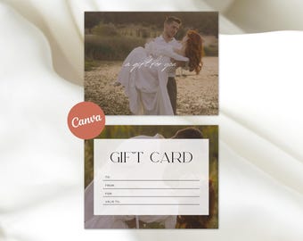 Modello di buono regalo per fotografia / Boho / Terroso / Voucher per fotografo modificabile (download digitale)
