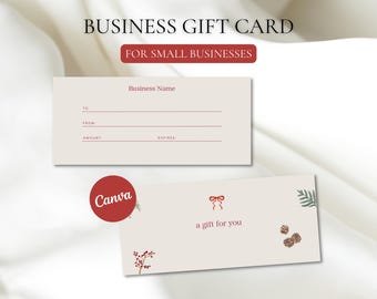 Modello di carta regalo aziendale / Buono modificabile per piccole imprese (download digitale)