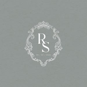 Logotipos de monogramas de boda personalizables, plantillas editables de Canva (descarga digital)