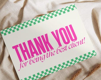 Modello modificabile per biglietti di ringraziamento per i clienti, biglietti da inserimento Canva, regalo per i clienti, regali per i clienti