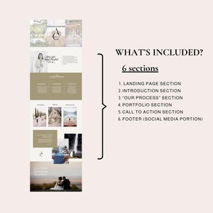 Canva-mall för landningssida | Evenemangsplanerare, fotografer, innehållsskapare | Elegant webbdesign | Lyxig webbplats bild 6