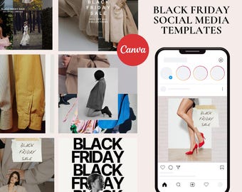 Plantillas para redes sociales del Black Friday / Plantillas de Canva para marketing digital /