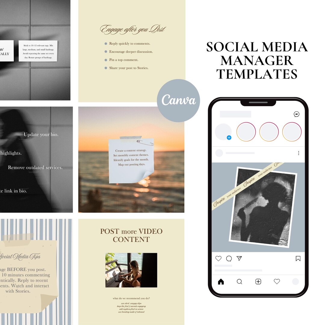 Canva Instagram Templates | Social Media Manager, Small Business ...