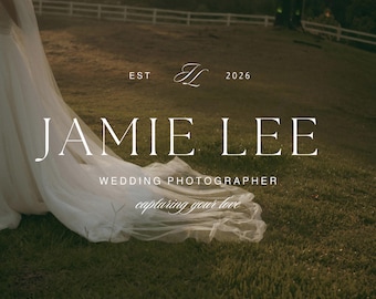 Luxury Wedding Photographer Logo Templates, Elegant Premade Wedding Photography Logo Kit | Canva Editable, Digital Download