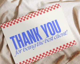 Modello modificabile per biglietti di ringraziamento per i clienti, biglietti da inserimento Canva, regalo per i clienti, regali per i clienti