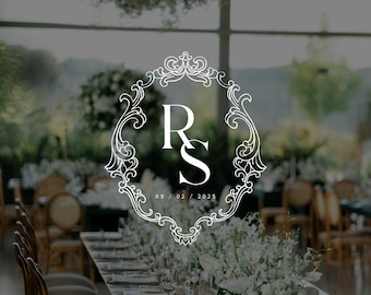 Loghi monogramma per matrimonio personalizzabili, modelli Canva modificabili (download digitale)