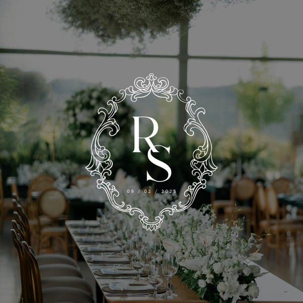 Customizable Wedding Monogram Logos, Editable Canva Templates (Digital Download)