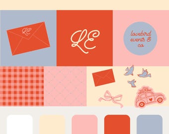 Wedding Planner Branding Kit | Whimsical Logo Suite (Digital Download)