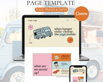 Mall för landningssida för food truck Canva: (digital nedladdning)